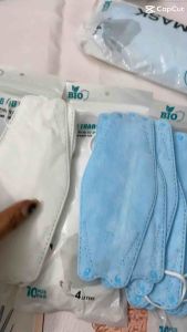 Combo 100 Cái Khẩu Trang Y Tế Bio Mask KF94 2 Màu Trắng Xanh Túi 10 Cái