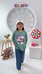 Setelan anak perempuan terbaru/setelan celana anak perempuan bahan combad mix jeans/setelan anak perempuan kekinian/setelan ziela kids terbaru