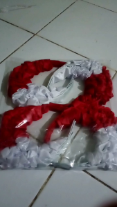 Bando scrunchie/Bando merah putih