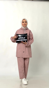 AKULA Jas/Mantel Hujan Pria Wanita Bahan PVC Karet