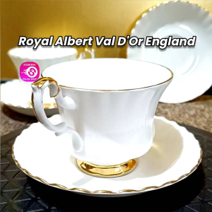 ROYAL ALBERT VAL DOR ENGLAND FINE BONE CHINA TEACUP AND SAUCER • JAPAN SURPLUS • DRINKWARE