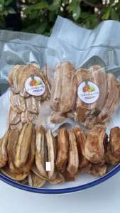 พร้อมส่ง กล้วยตากธรรมชาติ แบบเต็มลูกและแบบผ่า กล้วยตากป้าติ๊ก ลุงทิน (ขนาดบรรจุ 250 กรัม) ค่าส่งถูก