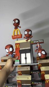 Spiderman Restaurant Display Stand Decor with Hang Slot 3D Printed (Collectible Toys Not Included)
