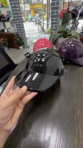 Mũ bảo hiểm Brabus màu Đen bóng khoét sau cho nữ bảo hành 12 tháng