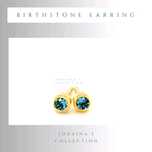 24K Gold-filled Non-fade Hypoallergenic Birthstone Stud Earrings for Baby Kids and Women NEW STOCK!! 2PCS/1PAIR Jewelry Birthstone Earring fashion accessories