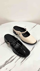 BREVINNI Adora Patent Mary Jane Flats with Crystal Buckle || Sepatu Mary Jane Flat Wanita || Sepatu Mary Jane Glossy Premium Wanita || Sepatu Korea Kekinian || Mary Jane Mules Wanita ||