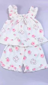 Bộ 2 dây cho bé gái chất Xô muslin nhiều họa tiết dễ thương  thấm hút mồ hôi tốt  mềm mại cho bé size từ 0-20kg