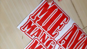 Stiker Custom Vinyl Cuting 1 paket untuk depan dan Pingir Grobak kaca entalase paling murah