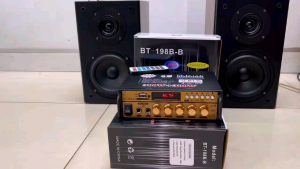 Amply BT - 198B mẫu mới 2023. Hát karaoke. Nghe nhạc. Có bluetooth. Có chức năng ghi âm. Có 4 cổng cắm loa