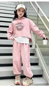 Setelan Anak Perempuan 3In1 Baju Hoodie Remaja Cewek Casual Sporty Import Terbaru