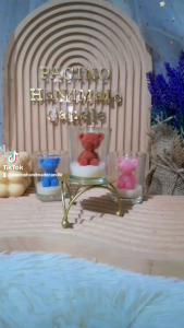 Teady Bear Candle in Glass *Strawberry Scent* (Giveaway/Souvenir/Display/Gift)