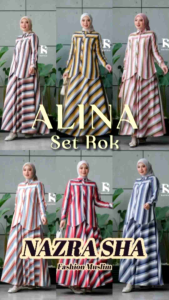 RAFIKA ALINA SET: Baju Atasan & Rok Modis
