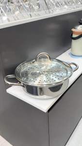 Nồi Lẩu Hơi Chockmen CKM155 size 30cm/CKM449 size 26cm Kèm Bộ Hấp Nồi Lẩu Hấp Thủy Nhiệt Đa Năng