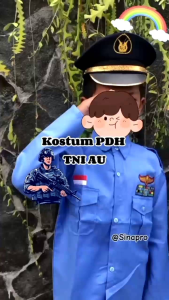 Baju TNI AU Anak / Kostum Seragam Cilik 1 Set / Kostum Karnaval Profesi TNI Angkatan Udara AU Anak
