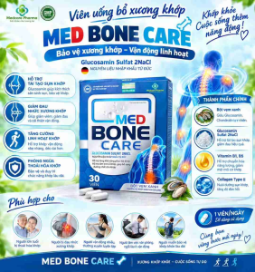 Viên uống bổ xương khớp MED BONE CARE Glucosamine Sulfat N2ACI bảo vệ xương khớp - vận động linh hoạt