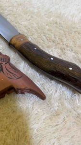 Golok Patimura Ukir GOLOK Pemotong kayu/ranting pohon Serbaguna Kayu Rasamala Baja Per Asli cibatu
