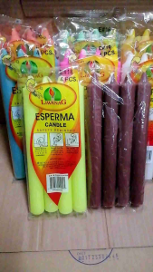 Liwanag Esperma Candle #18 (E#18) Sold per Pack 4 Pieces in a Pack Size: 8.25"Height Burning Time: 10-15 Hours