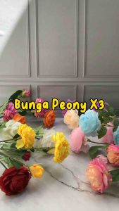 [PEONY X3] Bunga Palsu Peony Cabang 3