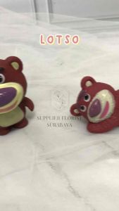 SFS - MINIATUR KUE TART LOTSO BERUANG PINK DEKORASI KUE ULANG TAHUN ULTAH BIRTHDAY BEAR PINK HADIAH ULANG TAHUN ANAK KECIL CAKE TOPPER HIASAN CAKE PAJANGAN LOTSO BERUANG MERAH