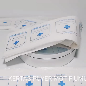 Kertas Bungkusan Obat Motif Logo Umum Biru Bahan Transparan Untuk Pembungkus Obat Racikan Klinik/R.Sakit Isi 1 Pack 1.200 Pcs