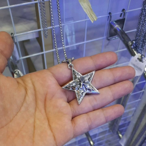 KALUNG RANTAU TITANIUM LIONTIN BINTANG PRIA TERBARU ANTI KARAT RANTAI ROLLO NECKLACE