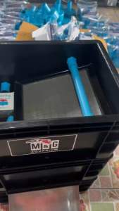 ถังกรองคอนโด 3 ชั้น สีดำ ขนาด S พิเศษตะแกรงสแตนเลน (ไม่รวมวัสดุกรอง)