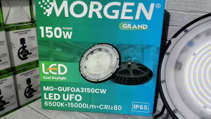 MORGEN LAMPU LED UFO INDUSTRI 150W 150 WATT CAHAYA PUTIH MG-GUFOA3150CW BERGARANSI SUPER TERANG BERKUALITAS TERBAIK LAMPU HIGH BAY GUDANG LAMPU PABRIK GEDUNG TINGGI