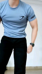 Kaos Gym Fitness olahraga Slimfit logo GS