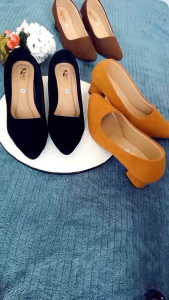 sepatu wanita kerja terbaru/ sepatu fantofel wanita kekinian / Sepatu guru / Sepatu suede / high heels perempuan
