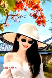Mũ cói nữ đi biển nón vành rộng chống nắng UV thoáng mát mùa hè du lịch dã ngoại thời trang Hàn Quốc