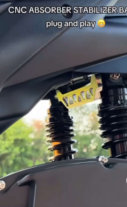 CNC Shock Stabilizer for Aerox Nvx v2 v3 - On hand Automotive Steering & Suspension Part Silver Lightweight Design Fits Aerox Nvx Models Includes Hardware Boxed Packaging.
