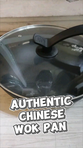 Chinese Wok Pan Authentic Carbon Steel Makapal For Gas Stove or Induction Cooker WITH LID