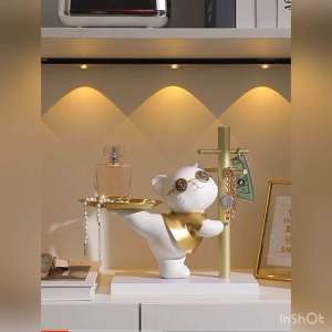 [READY STOCKS] Maneki Neko Fortune Cat Hallway Key Storage Doorway Entrance Furnishings Ornaments Shoe Cabinet Key Storage Living Room Decoration Opening and Housewarming Gift 招财猫玄关钥匙收纳摆件入户家居客厅托盘置物架搬家乔迁新居礼品