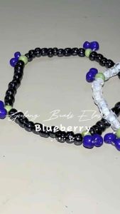 Gelang Elastic Beads Blueberry Buah Beaded Bracelet Elastis Korea Handmade Fashion