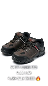 sepatu safety pendek ujung besi jahit soll // sepatu kerja // sepatu proyek low 100% terbaru