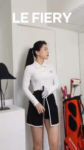 Áo Polo Dài Tay Thể Thao Nữ Le Fiery | Christine Polo Shirt in White