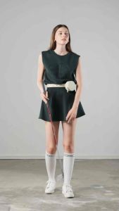 Chân Váy Xòe Golf Xanh Lá Thể Thao Cao Cấp Chính Hãng Le Fiery | Jennie Skirt in Navy Golf Sports Green
