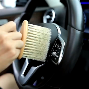 ASAPU03 Car Cleaning / Brush Nylon / Sapu Kuas Pembersih Debu Interior Dashboard Mobil Gagang Kayu / Plastik