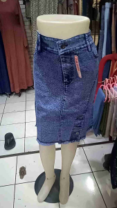 rok span pendek denim melar span karet belakang