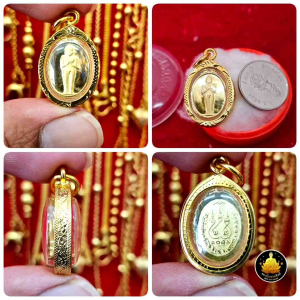 ไอ้ไข่เด็กวัดเจดีย์ เงินทองแท้ กันน้ำ 100% เหมาะสำหรับใส่สร้อย 2 สลึง ถึง 1 บาท ตันอย่างดีไม่ลอกไม่ดำ