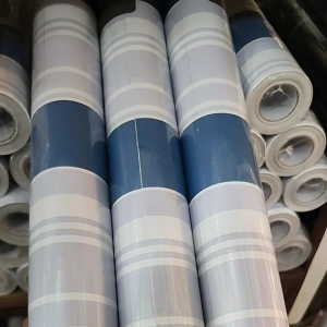 Wallpaper Dinding Sticker Motif Salur Garis Biru Dongker ukuran 9-10m x 45cm (COD)