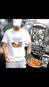 atasan kaos t-shirt baju distro pria wanita dewasa bahan cotton premium harga grosir terbaru kata kata nyindir ngopi dulu