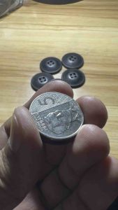 1530 Button | 6pcs. QQ 4Hole Matt Black Buttons 25mm DIY Craft Sewing by SewWearStore