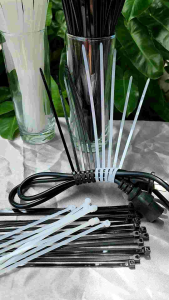 ถุงเคเบิ้ล สายรัดพลาสติกไนล่อน สายสำคัญ 4-6-8-10 นิ้ว 100 เส้น ห่อ