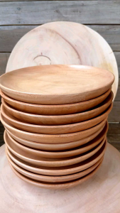 piring  kayu klasik (10 )pcs piring rujak 185 cm