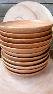 Piring Kayu Klasik DM 20 CM & Piring Rujak Klasik 10[pcs]