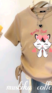 Atasan kaos/baju anak perempuan CROP TOP tali kanan kiri aktif usia 1-12 tahun bahan cotton combed