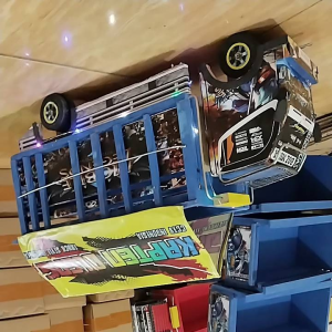 Miniatur truk oleng kayu besar panjang 55 cm full kayu ada lampu dan terpal