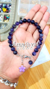 Gelang Batu Alam Kecubung - AMETHYST 8MM