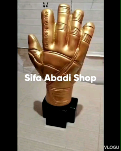 Piala / Trophy Sarung Tangan Warna Emas Unik Aesthetic Murah